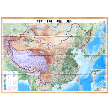 中国地形图中国地图11米x08米地图挂图地势地貌一目了然