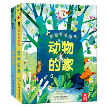 包郵樂樂趣童書2冊 偷偷看裏麵 動物園 動物的傢幼兒啓濛認知 小手摳洞洞 猜猜看裏麵揭秘翻