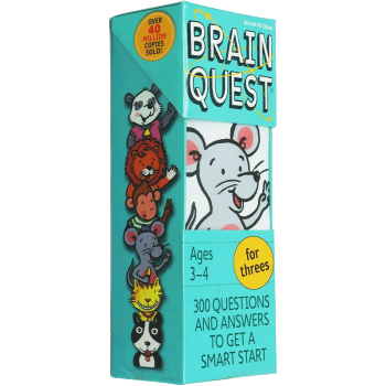 少兒英文原版 Brain Quest for Threes 智力開發卡片書 3-4歲益智