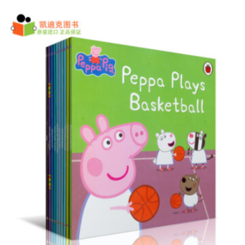 粉红猪小妹 Peppa Pig 绿色袋装10册英文原版绘本平装佩佩猪3-10岁#