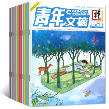 青年文摘彩版雜誌4本打包2018年9/10/12/13期(5/6/7月)青少年課外閱讀過期刊