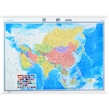 2018 中英文版 亞洲地圖 1.2*0.9米 地圖掛圖 pdf epub mobi 電子書 下載