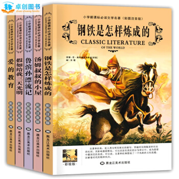 爱的教育 钢铁是怎样炼成的 鲁滨孙漂流记假如给我三天光明名著全5册 小学生新课标必读课外书