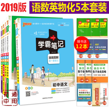 学霸笔记初中语文数学英语物理化学5本套装 初一初二初三通用 2019全彩版