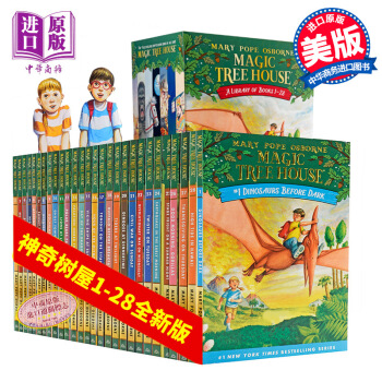新版 神奇樹屋 係列套裝Magic Tree House1-28 英文原版兒童繪本 盒裝共28本
