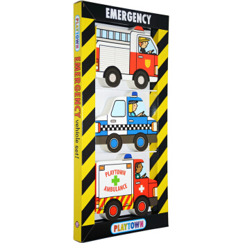 Playtown Chunky Pack Emergency 車子書3冊警車消防車救護車 英文原版