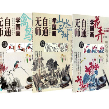 無師自通學國畫： 花卉 禽鳥 水墨畫國畫教材 花鳥畫+梅蘭竹菊+山水畫 第2版 3本 pdf epub mobi 下载
