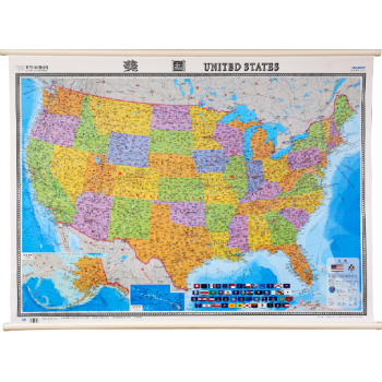 美國地圖掛圖 2017年新 1.17*0.86米 大張美國地圖 亞膜無縫整張掛圖 pdf epub mobi 下载