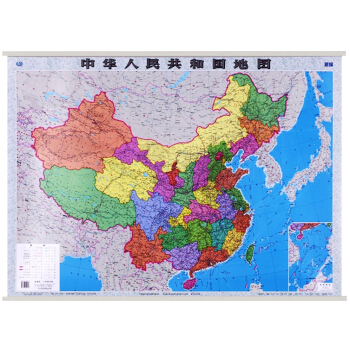2018中国地图挂图 防水覆膜无折痕 简装版 亚膜不反光 1.1米x0.8米