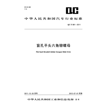 盲孔平头六角铆螺母 QC/T 861-2011 pdf epub mobi 下载