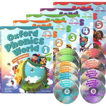 Oxford Phonics World1-5 5册课程合售 牛津自然拼读教材 附10CD