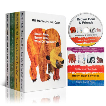 英文原版 brown bear 纸板四本盒装带cd光盘 Eric Carle 代表作 pdf epub mobi 电子书 下载