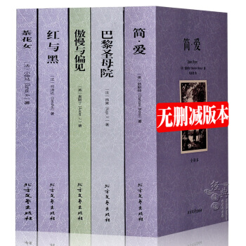 【中文完整版】世界文學名著套裝書籍全5冊 無刪 巴黎聖母院 茶花女 傲慢與偏見 簡愛 紅與 pdf epub mobi 電子書 下載