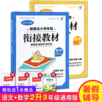 暑假教辅 语文数学共2本新概念小学年级衔接教材 数学 2升3年级暑期自学培训教材全 pdf epub mobi 下载