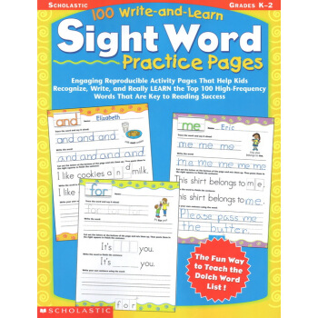 英文原版 100 Write-and-Learn Sight Word Practice Pages