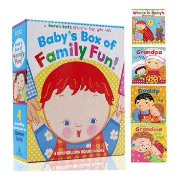 原版 karen katz 係列紙闆翻翻書4冊盒裝Baby's Box of Family