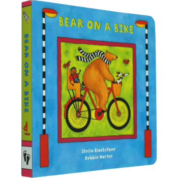 英文原版繪本 Bear on a Bike 比爾熊騎自行車 兒童啓濛紙闆書有音頻 Barefoot