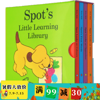 英文原版繪本 Spot 小玻的小小圖書館 英語啓濛繪本4冊紙闆書禮盒裝 小波