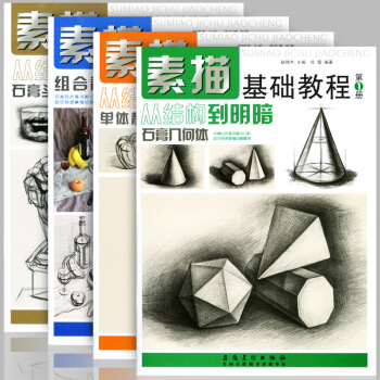 素描基礎教程從結構到明暗全4冊臨摹速寫手繪素描靜物頭像畫零基礎素描人物速寫石膏幾何素描
