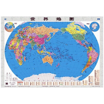 2018世界地圖 世界政區圖 中文版 1.05米*0.75米 摺疊地圖有摺痕