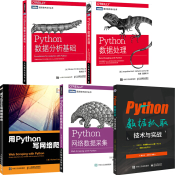 共5本 python數據分析基礎+數據處理+網絡數據采集+數據抓取技術與實戰+網絡爬蟲 pdf epub mobi 下载