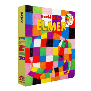 吳敏蘭達人書單 花格子大象艾瑪 紙闆書 英文原版 Elmer 吳敏蘭 美國教育協會推薦百本需讀書單