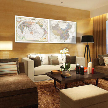 2018新版中国地图+2018新版世界地图仿古中国地图世界地图仿古色印刷防水覆膜材 pdf epub mobi 下载