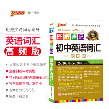 图解速记初中英语词汇高频版 初中英语高频词汇知识大全 PASS绿卡图书口袋书