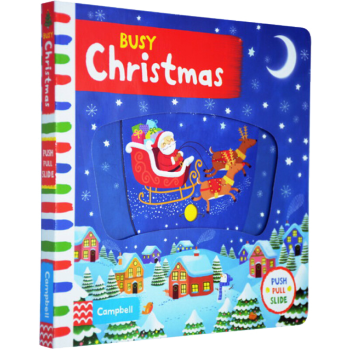 busy系列 英文原版启蒙 Busy Christmas 圣诞纸板机关 操作 活动 书