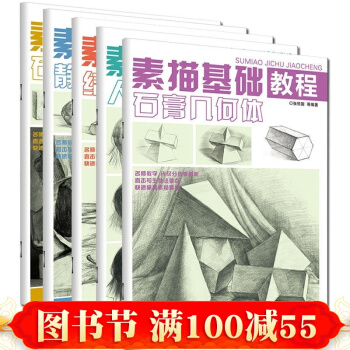 學畫畫入門教材全5冊 素描基礎教程 頭像石膏幾何體 靜物結構繪畫高考藝考鉛筆畫手繪素描入門 pdf epub mobi 下载