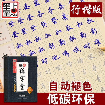 包郵 墨點凹槽練字闆行楷入門 連筆字荊霄鵬手寫鋼筆字帖 成人 學生公務員凹槽字帖反復消失練 pdf epub mobi 電子書 下載