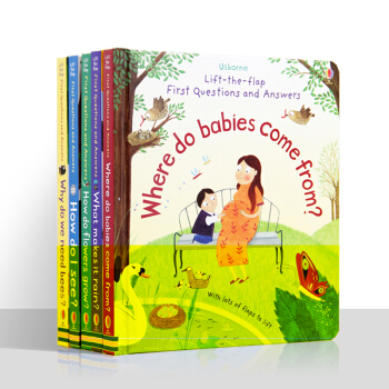 【盖世童书】你问我答英文原版绘本儿童宝宝英语启蒙Usborne科普翻翻纸板书读物系列5册 pdf epub mobi 下载