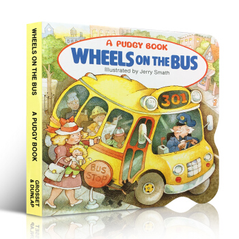 英文原版繪本 The wheels on the bus 公車上的輪子紙闆書 睡前晚安童謠