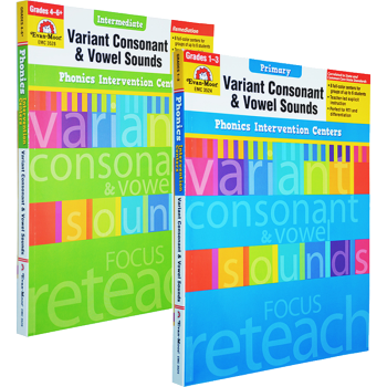 Phonics Intervention Centers Variant Consonant Vowel Sounds 1-6 2冊美國加州教材自然拼讀教師資源書