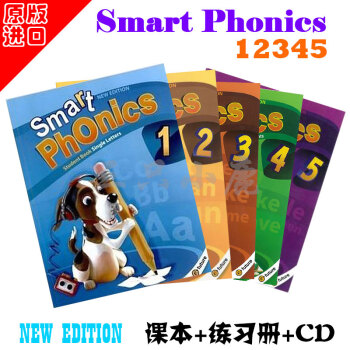原版进口新版少儿英语自然拼读法教材New Smart Phonics 12345册学生书 1-5册学生套装