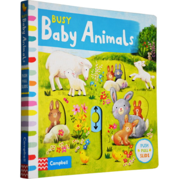 Busy係列 英文原版繪本 啓濛 Baby Animals紙闆書 機關操作活動書