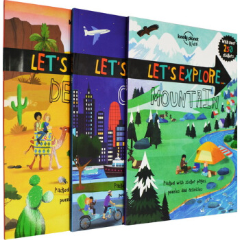 Lonely Planet Kids Let’s Explore 3册合售 STEM科普课外贴纸书 科普课外贴纸书 英文原版绘本