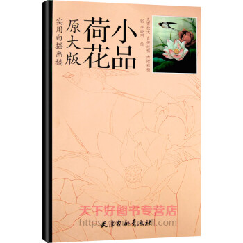 9c正版 荷花小品 原大版實用白描畫稿 李曉明 工筆畫綫描白描底稿畫稿畫譜 工筆白描荷花花