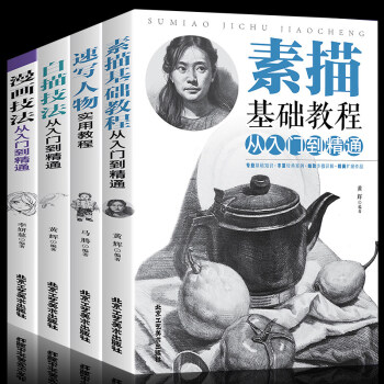 四册 素描基础教程从入门到精通+速写人物实用教程+白描技法+漫画技法 画画套装成人素描书 pdf epub mobi 下载