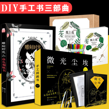 【共3冊】雕刻時光+微光塵埃+紙上花（手工DIY）塗色刻紙書/紙雕颳畫/紙上刺綉 pdf epub mobi 下载