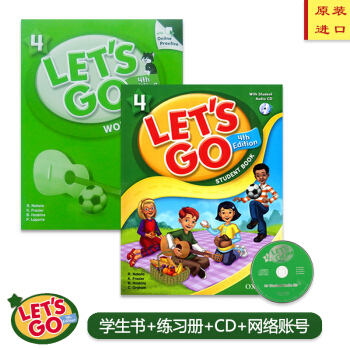 牛津oxford少儿英语lets go最新版Let's Go第四版学生书+练习册 原版进口教材 4级别 学生书+练习册+学习账号