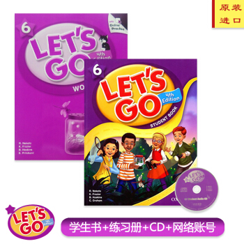 牛津oxford少儿英语lets go最新版Let's Go第四版学生书+练习册 原版进口教材 6级别 学生书+练习册+学习账号