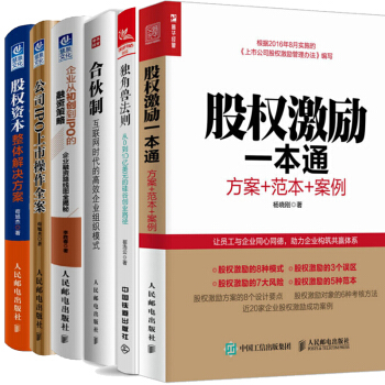 6本 股权激励一本通+股权资本整体解决方案+合伙制+公司IPO上市操作全案 pdf epub mobi 下载