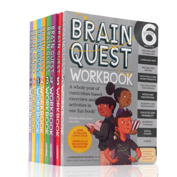進口英文原版 Brain Quest workbook Grade Pre-K-1-6大腦任務練習冊