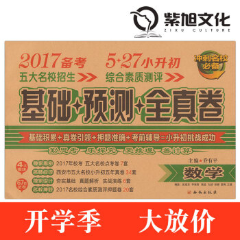 正版2017備考五大名校綜閤素質測評基礎+預測+全真捲數學陝西小升初衝刺名校527西安小升 pdf epub mobi 電子書 下載