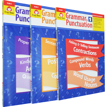 Evan Moor Grammar Punctuation G1 G2 G3语法标点符 加州教材 老师家长资源用书 英文原版 低年级语法标点符号3册附答案