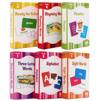 英文原版 Flash Cards Flash Kids 儿童闪卡 Sight Word配套字卡6盒装 pdf epub mobi 电子书 下载