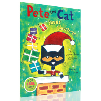 英文原版繪本 Pete the Cat Saves Christmas 皮特貓拯救聖誕節 大開平裝