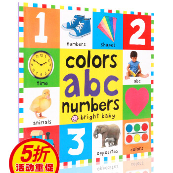 英文原版繪本colors abc numbers寶寶初識顔色字母 兒童啓濛認知學習平裝書