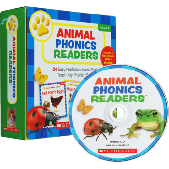Scholastic Animal Phonics Readers 24本附CD 自然拼讀傢庭教材
